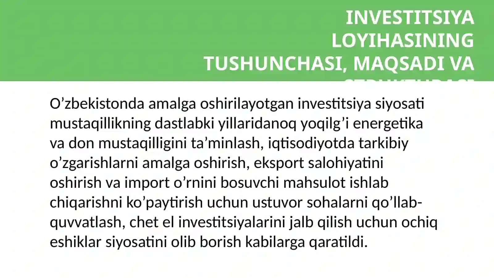 LOYIHANI BOSHQARISH ASOSLARI VA KONSEPSIYASI 4