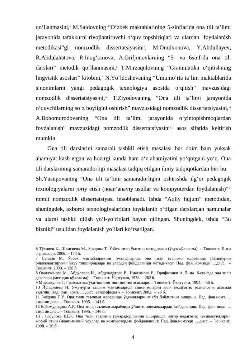 TA’LIM BOSQICHLARIDA OLMOSH SO‘Z  URKUMINING O‘QITILISHI 4