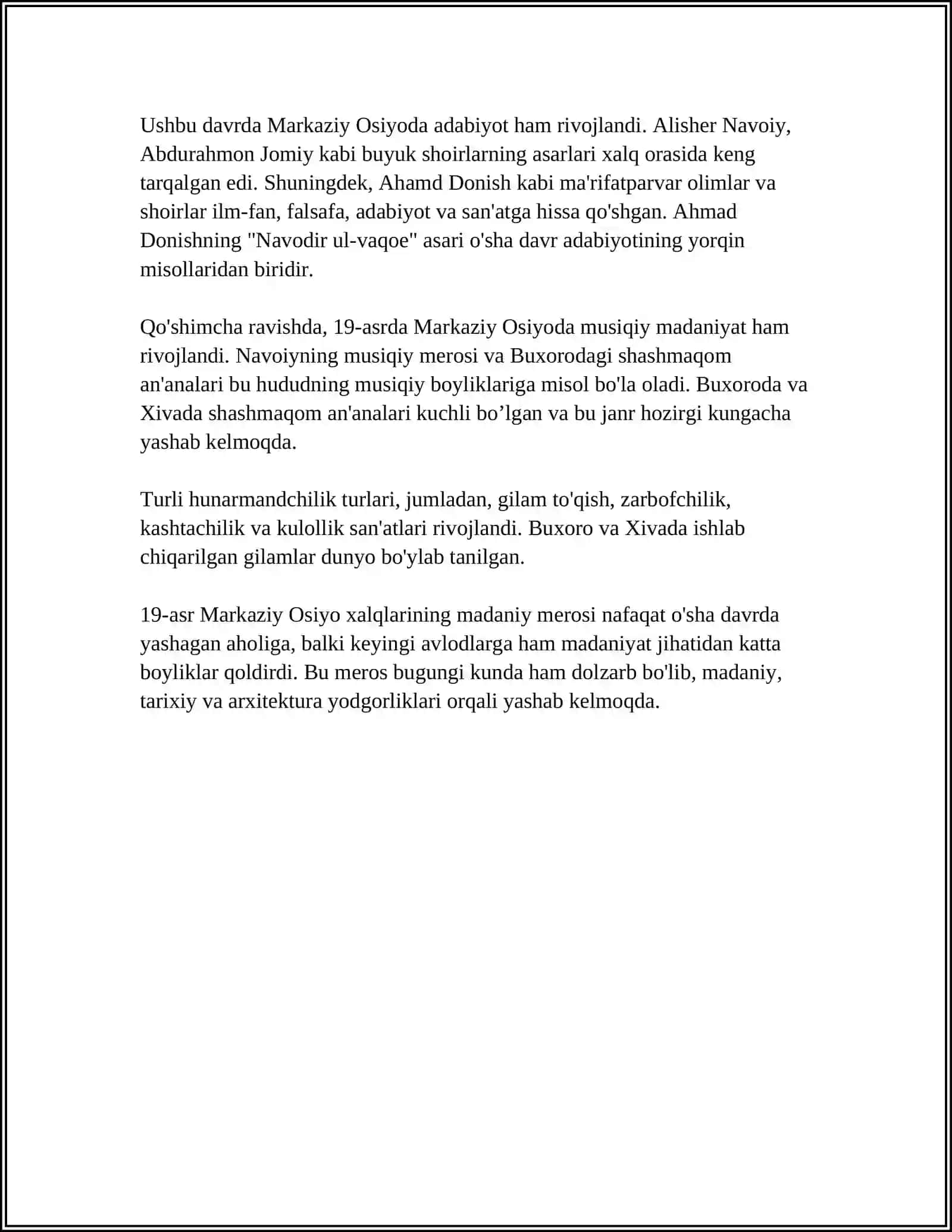 MARKAZIY OSIYO XALQLARI MADANIYATI 19-20 ASRLARDA 4