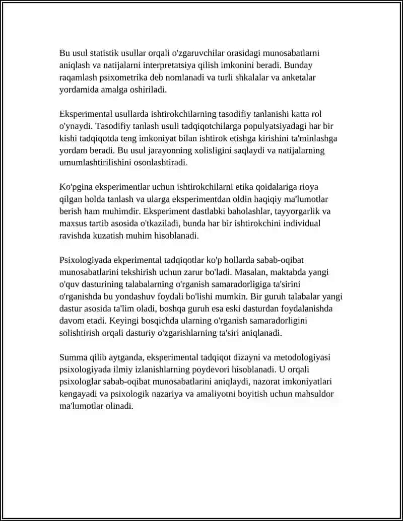 HOZIRGI ZAMON PSIXOLOGIYASINING TADQIQOT METODLARI 4