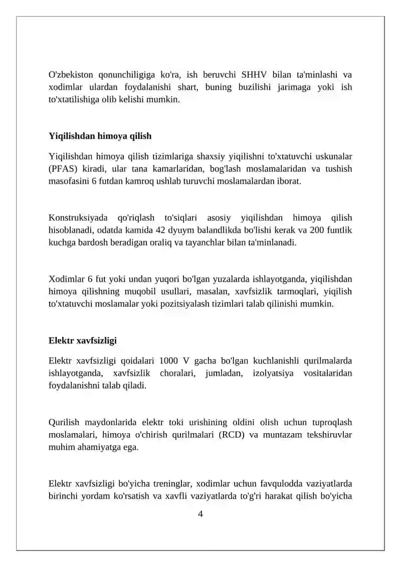 Qurilishda mexnat xavfsizligi 4