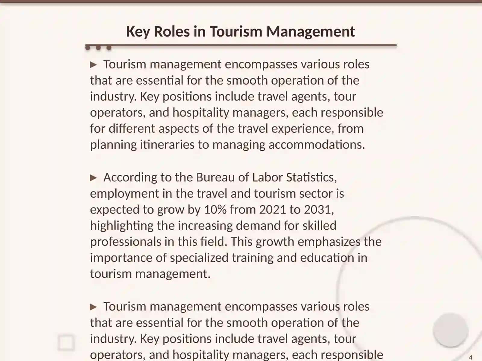 A career in tourism 4