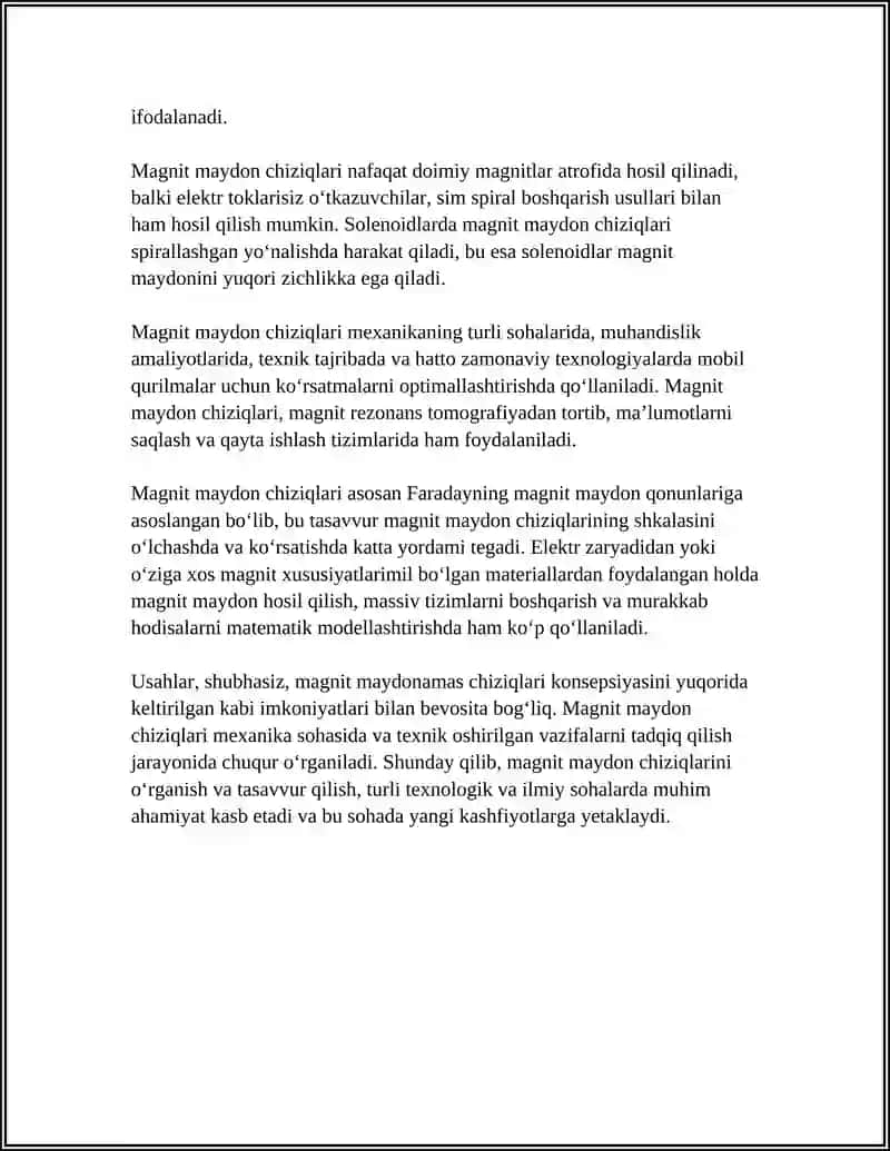 MAGNETIKLARDA MAYDONNI IFODALASH 4