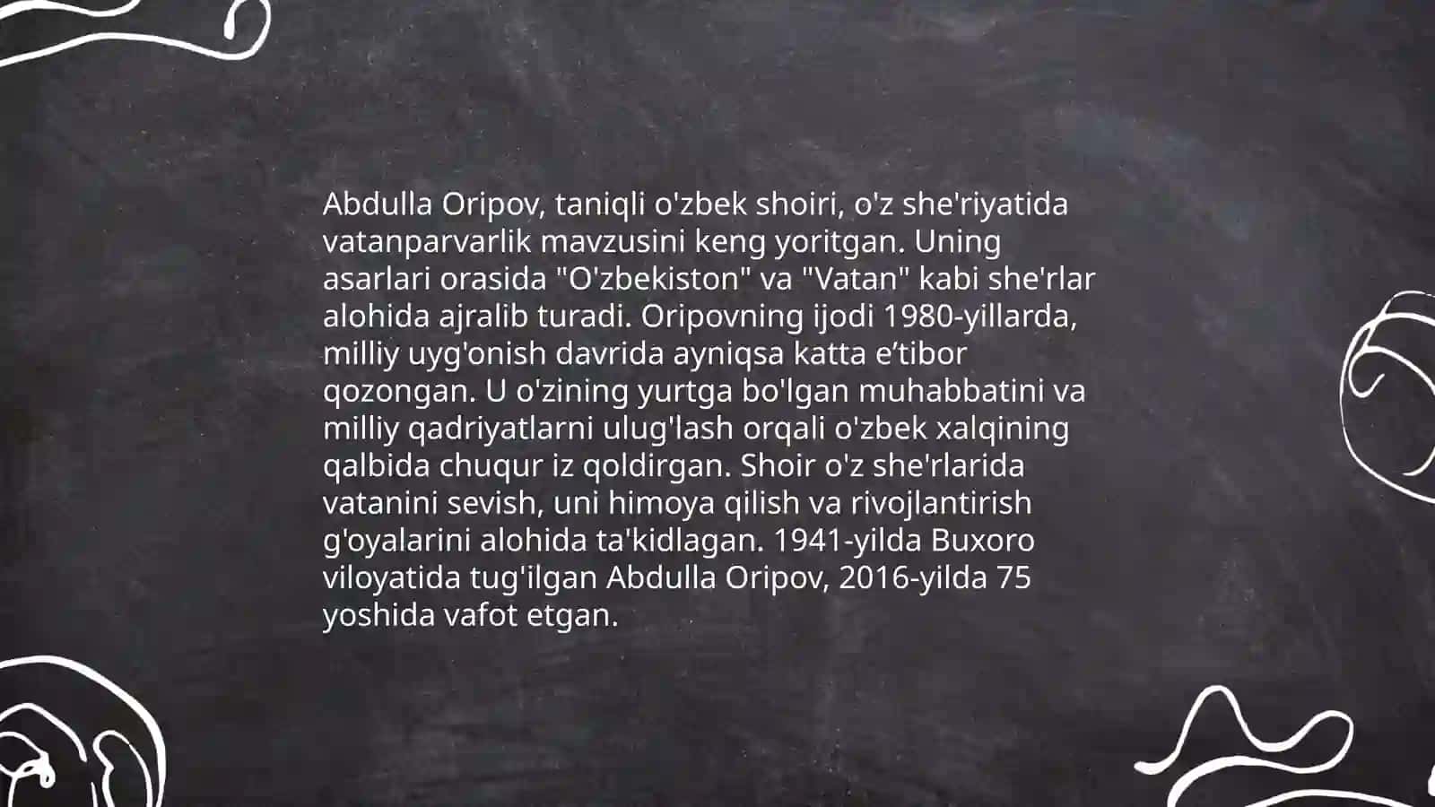 Abdulla Oripovning mustaqillik davri ijodi 4