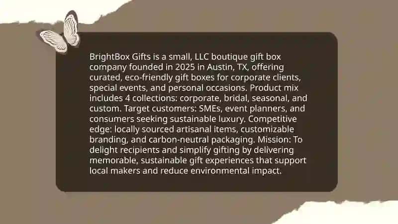 Business plan(gift box business) 4