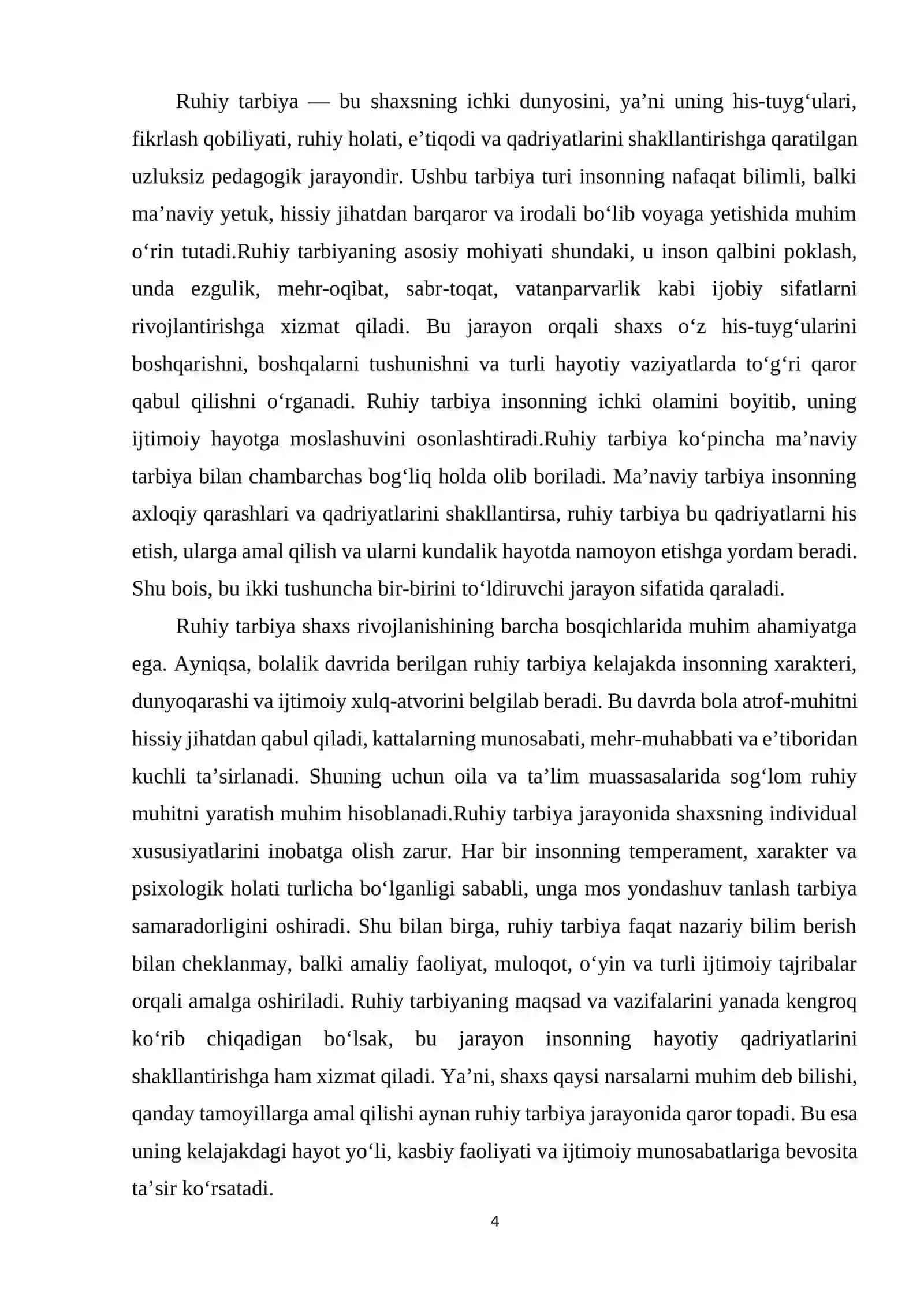 Ruxiy tarbiya. 4