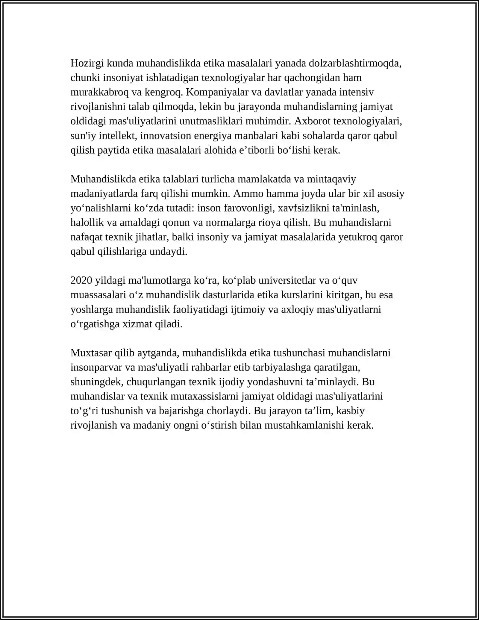 MUHANDISLIK ETIKASI ASOSLARI 4