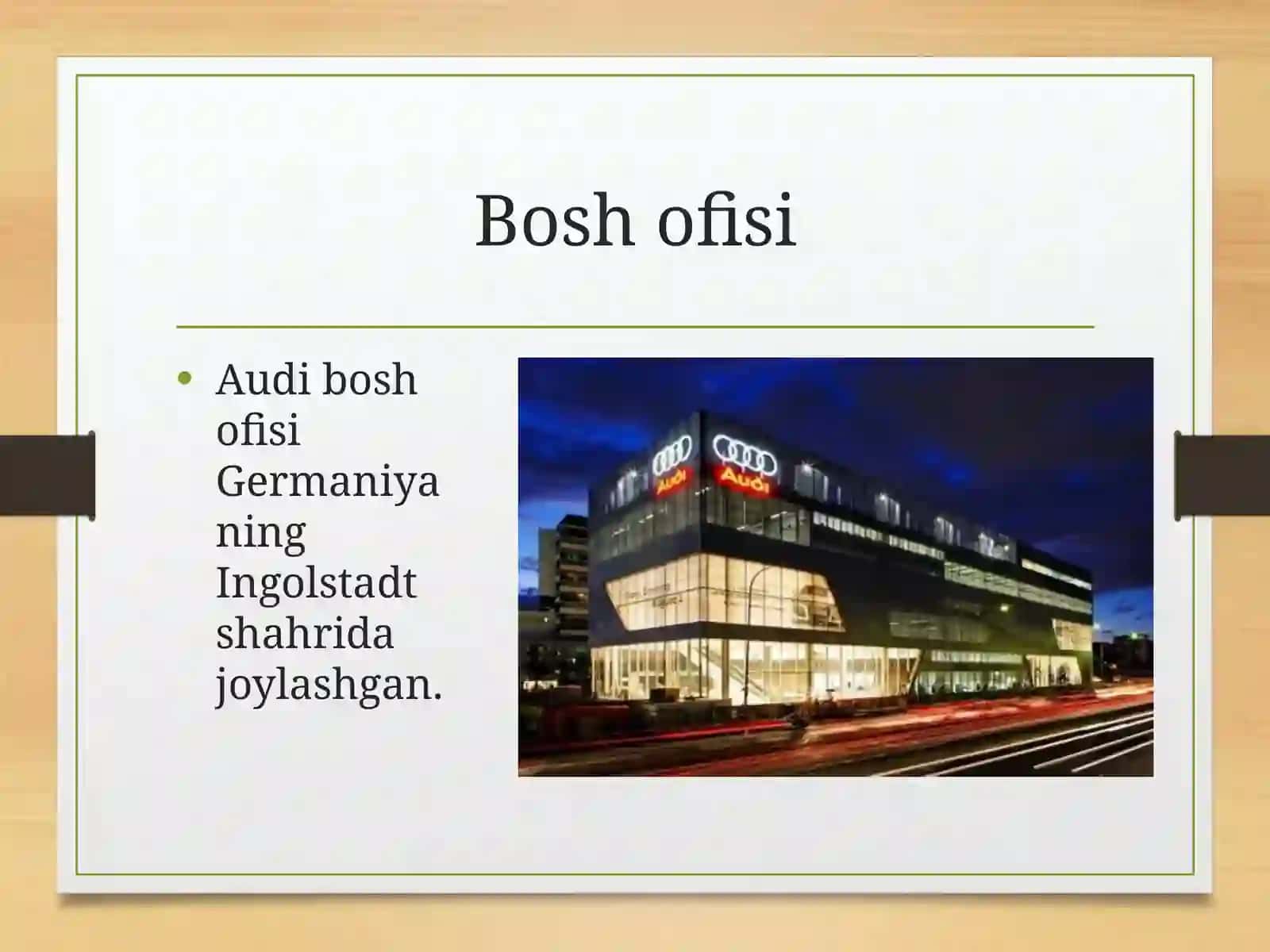 Audi AG  kompaniya tarixi va uning rivojlanish o'rni 4