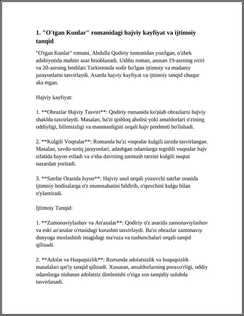 O'tgan Kunlar 4