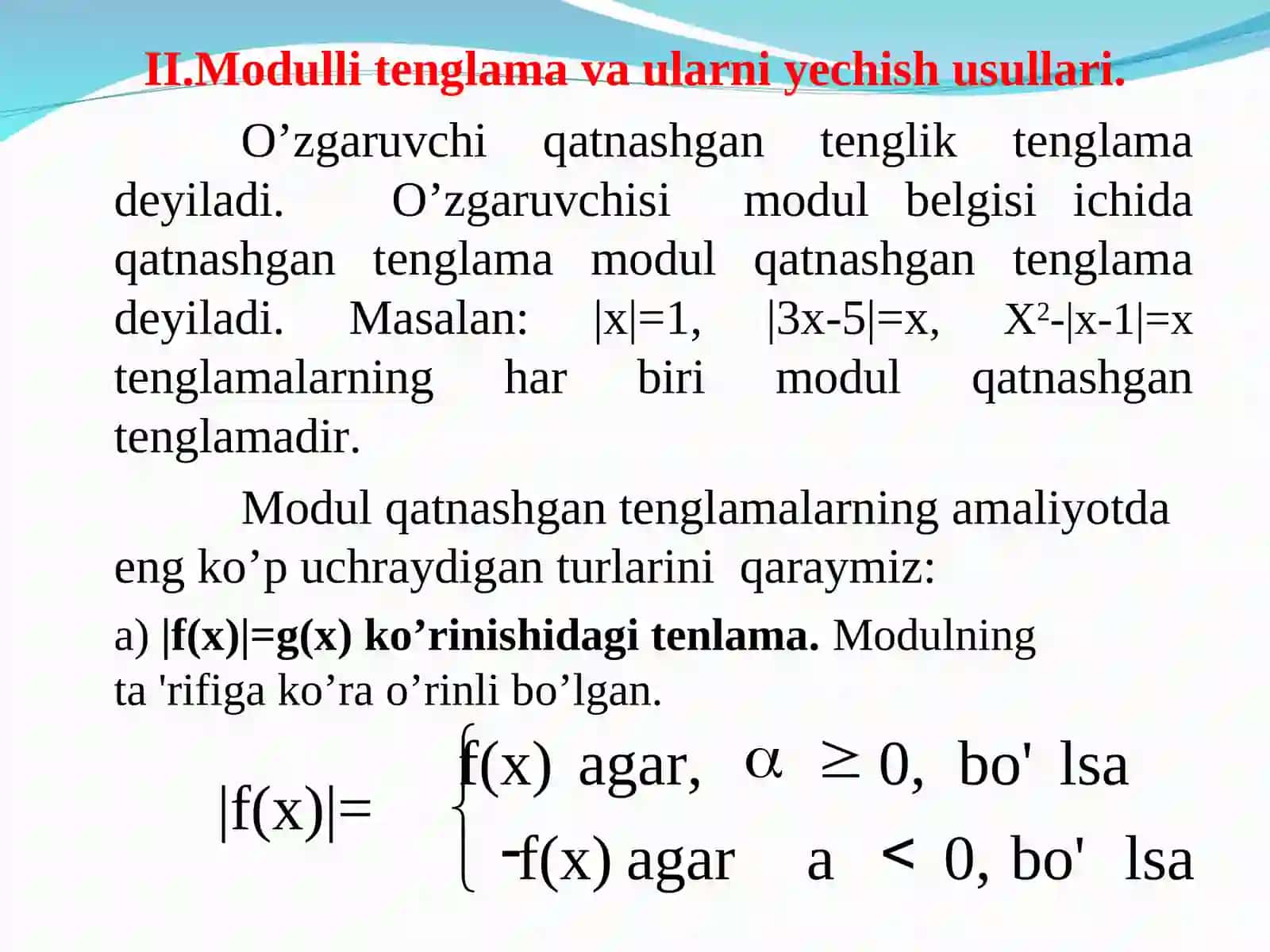 Modulli tengsizliklar 4