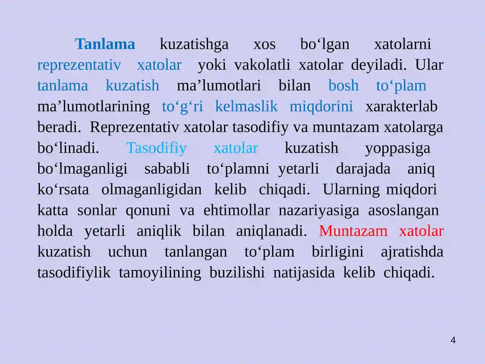 Tanlama kuzatish 4