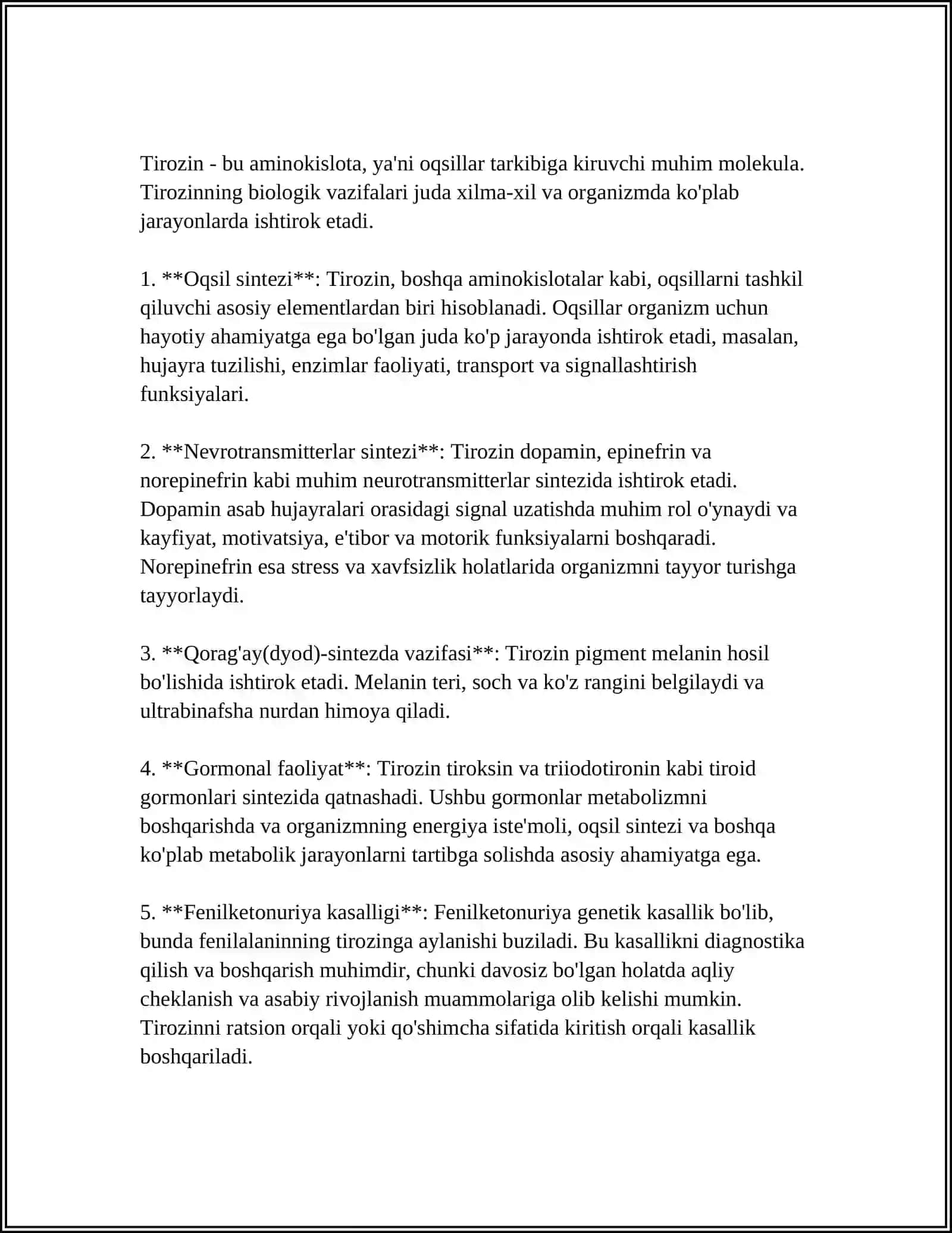 TIROZINNING RANGLI REAKSIYALARI 4