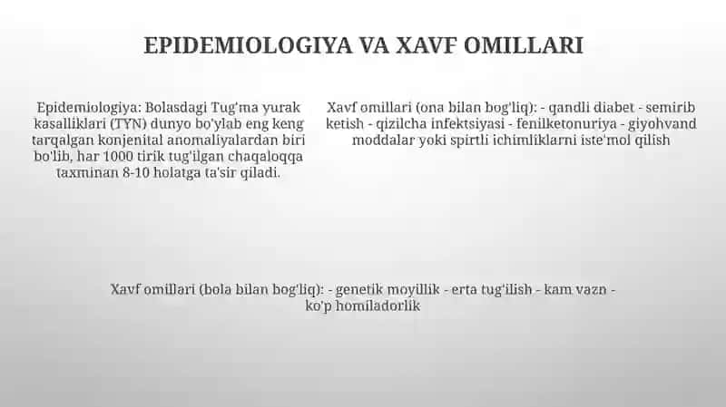 Bolalarda TugʻMa Yurak Nuqsonlari 4