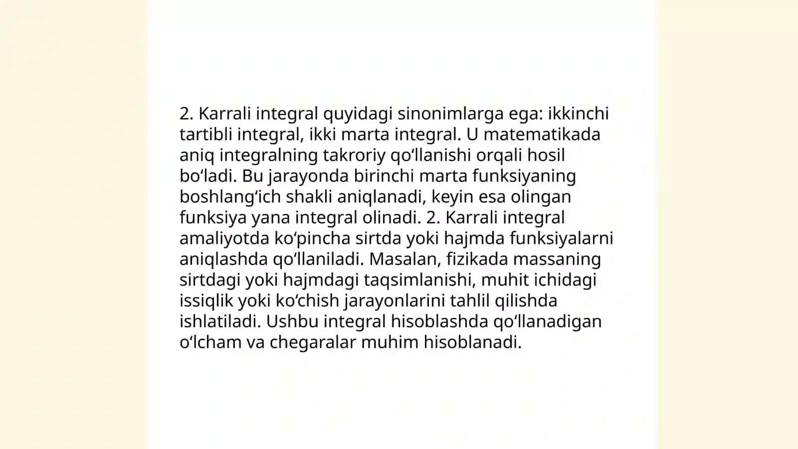 Karrali Integral tushunchasi 4