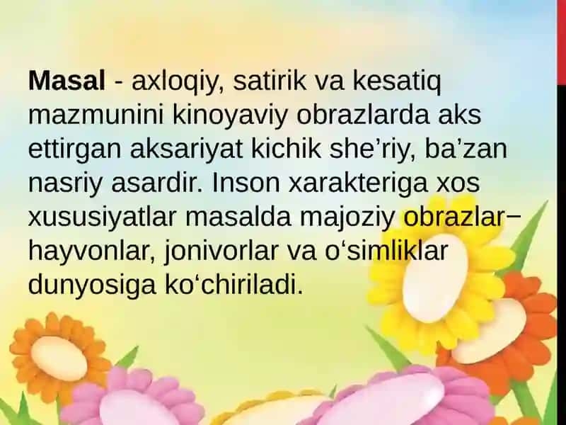 Doston va Masal O'qitish Metodikasi 4