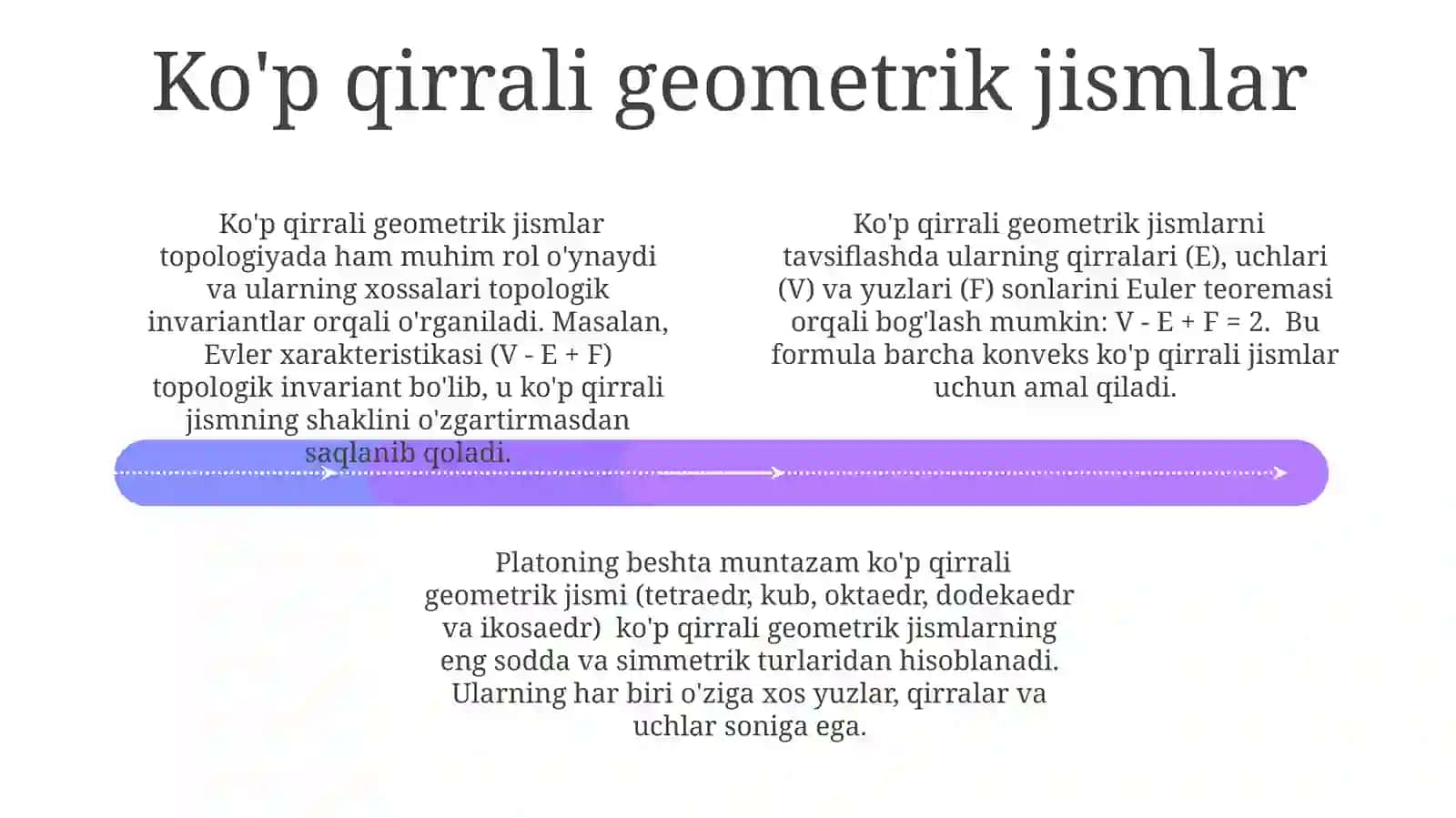 Eyler teoremasi haqida Ko'pyoqlilar 4