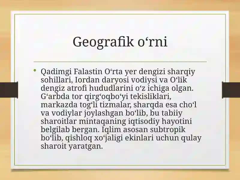 Qadimgi Falastin va Isroil podsholigi 4