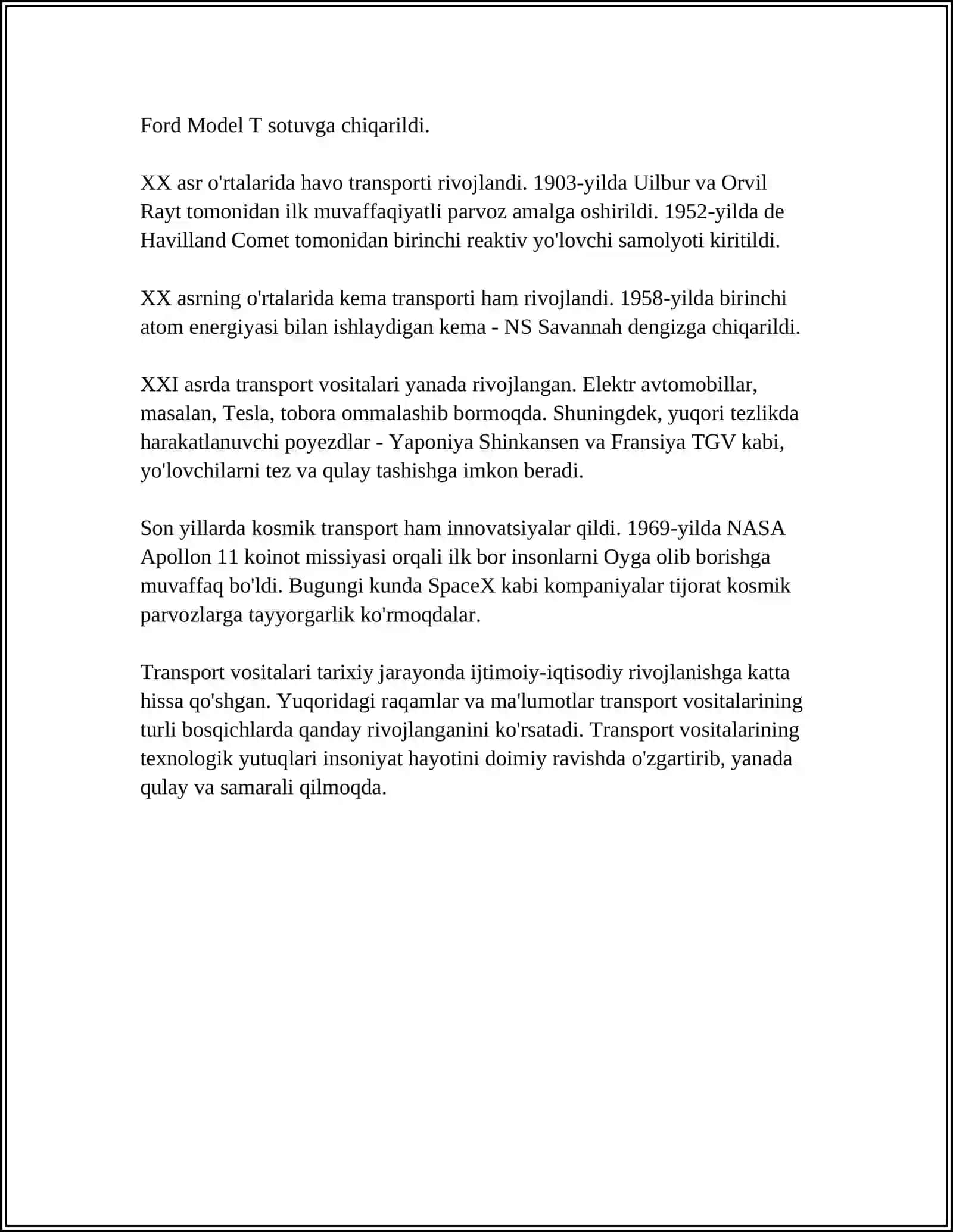 TRANSPORT TURLARINING TARAQQIYOTI EVALUTSIYASI 4