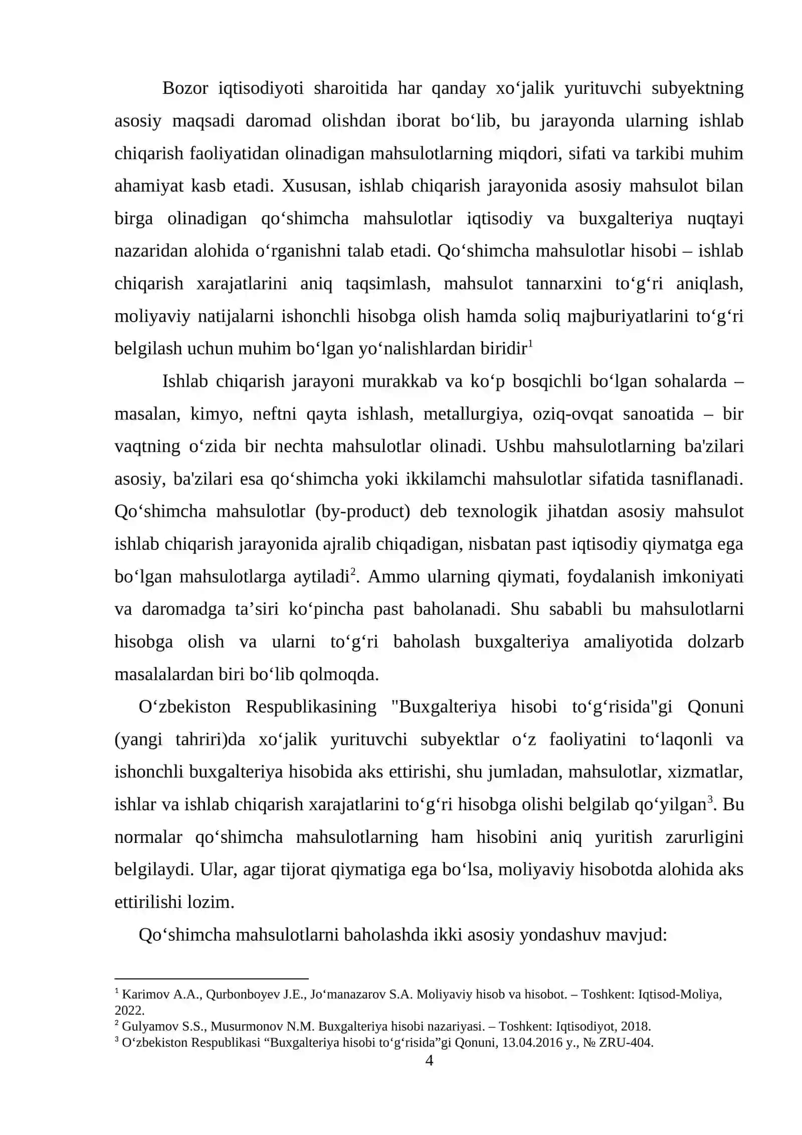 Qoʻshimcha mahsulot hisobi kur ishi 4
