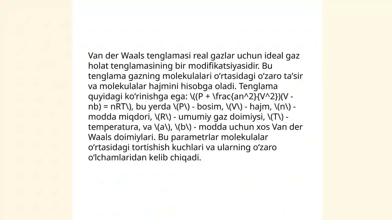 Gazlarning holat tenglamari 4