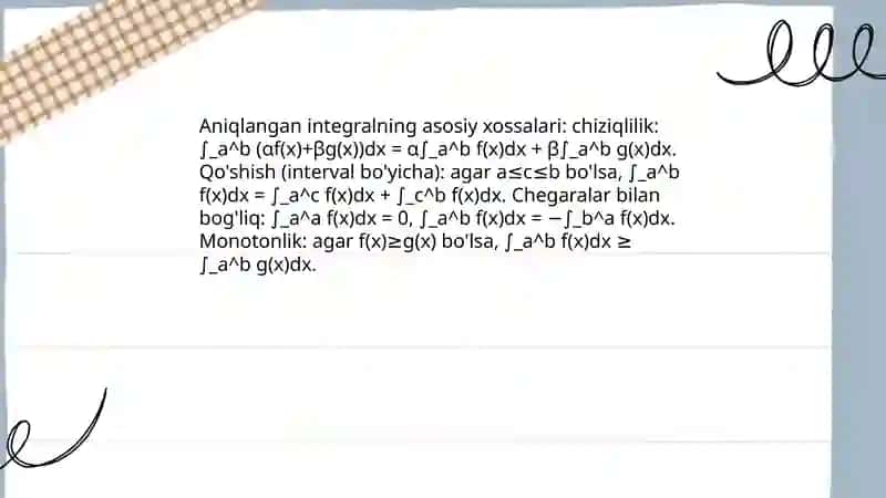Aniq integral Aniq integrallarni hisoblash 4