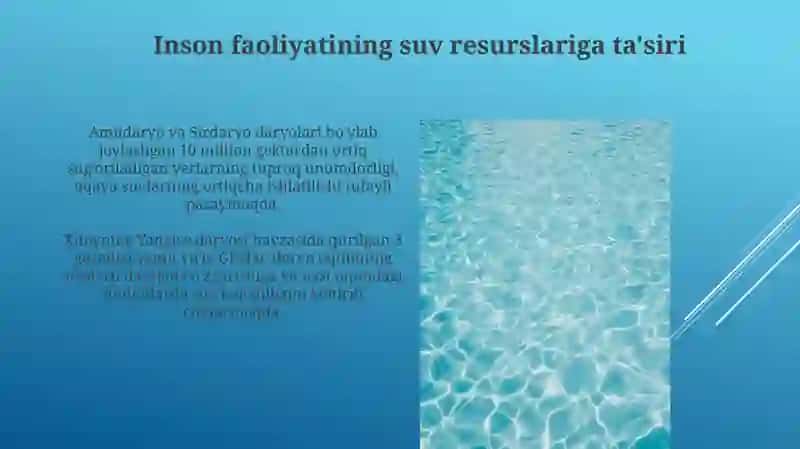 Suv Resurslarining Taqsimlanishi 4