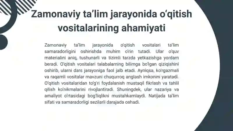 O'qitish vositalari va materiallarni tayyorlash 4