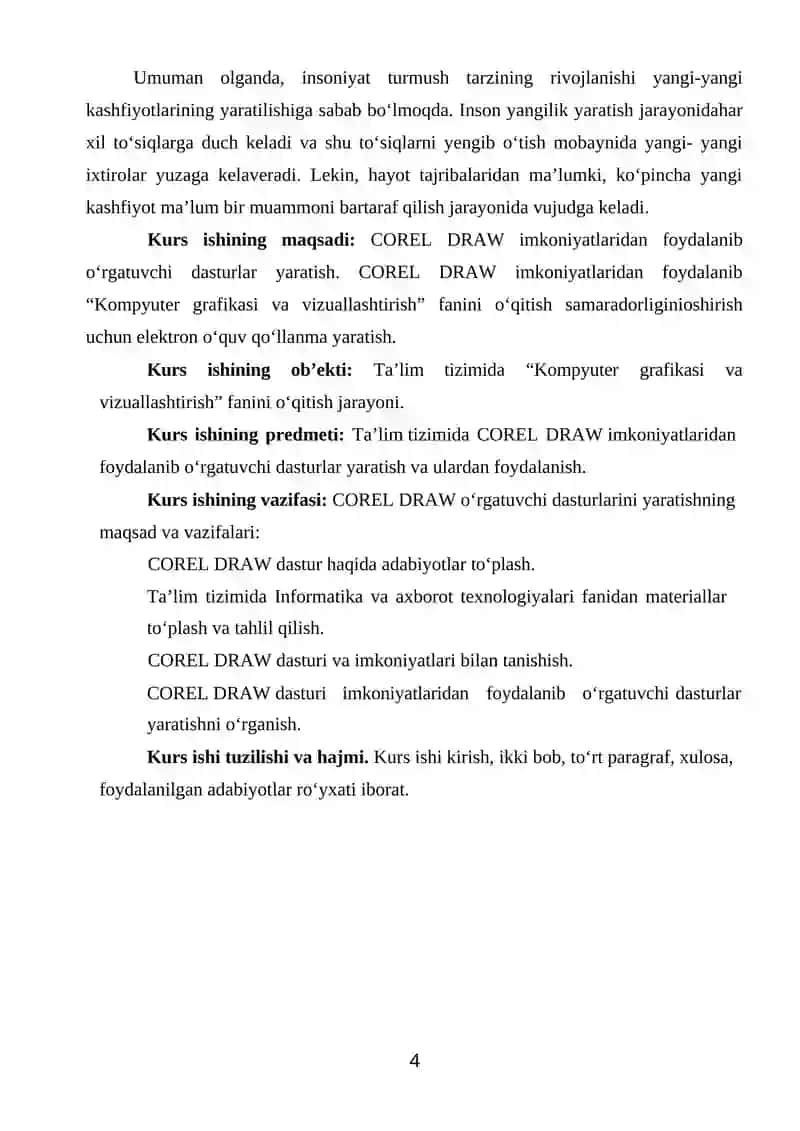 CorelDRAW dasturi va uning imkoniyatlaridan samarali foydalanish 4