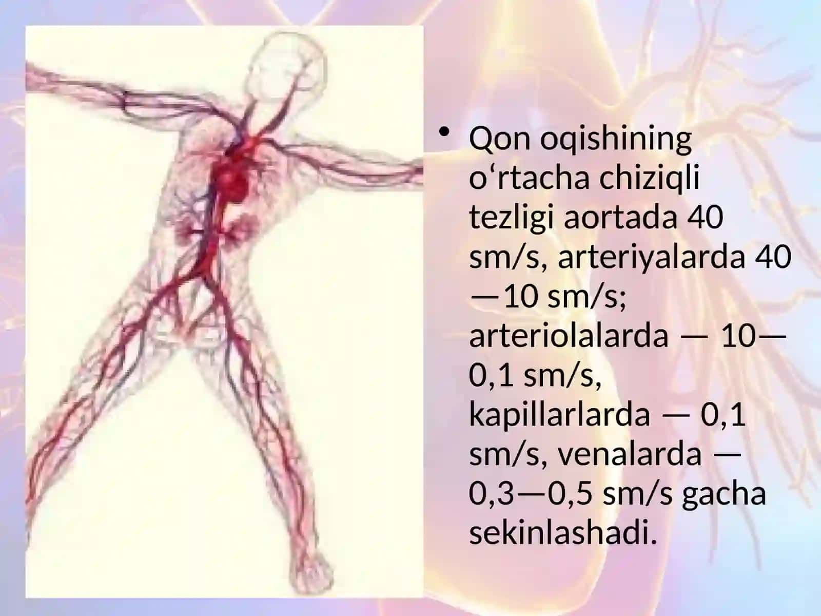 Qonning tomirlar bo‘ylab harakatlanishi 4