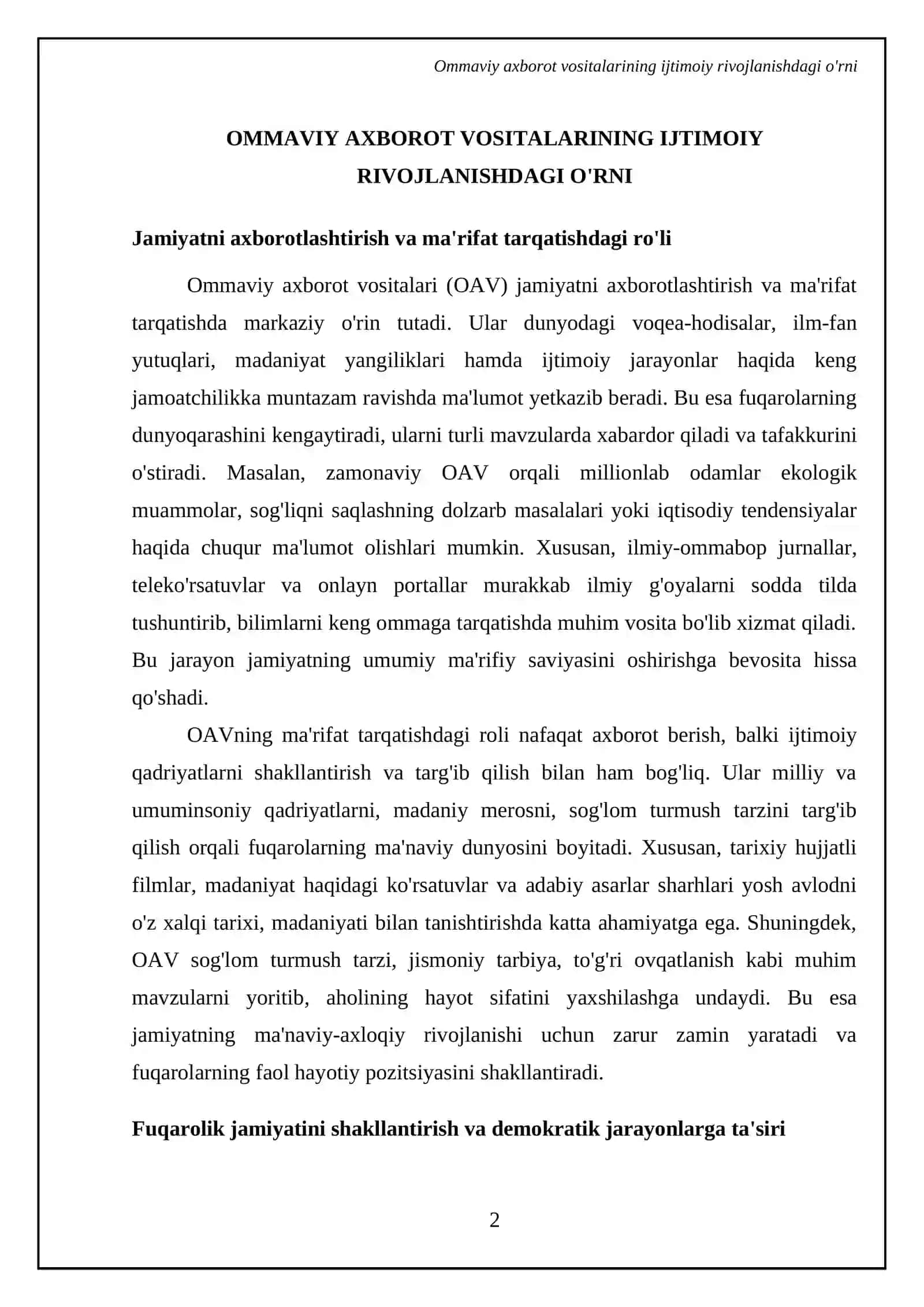 Ommaviy axborot vositalarining mazmun va mohiyati 4
