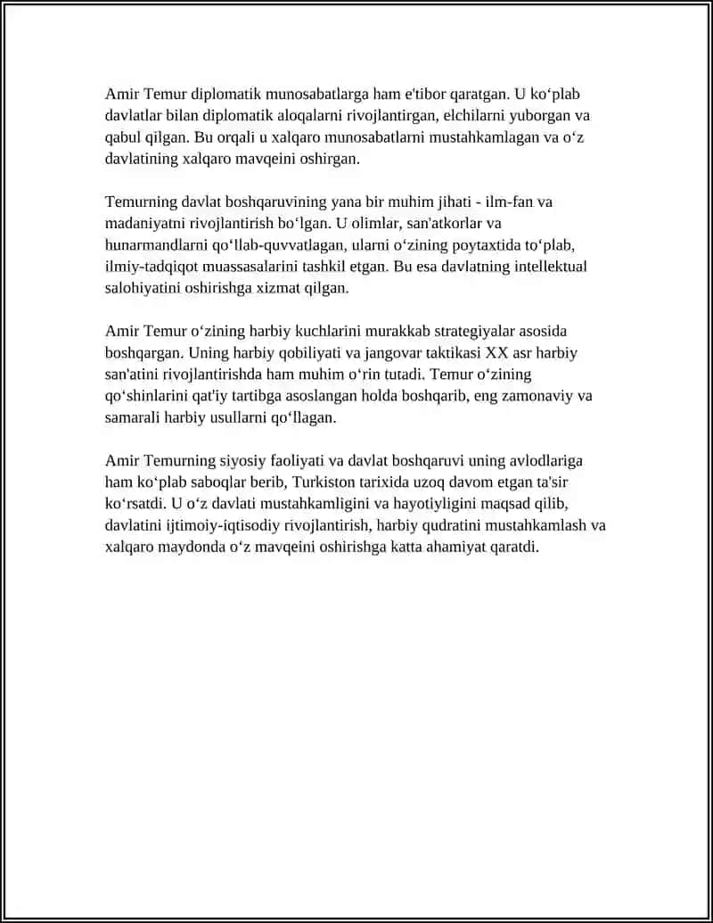 AMIR TEMUR BUYUK DAVLAT ARBOBI 4