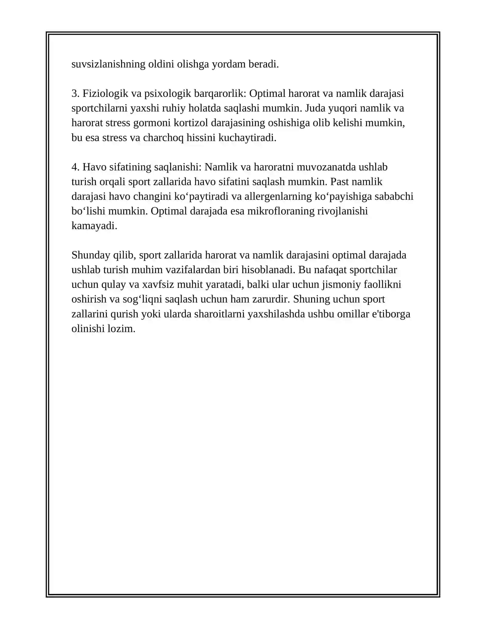 SPORT ZALLARIDAGI HARORAT REJIMI VA INSON 4