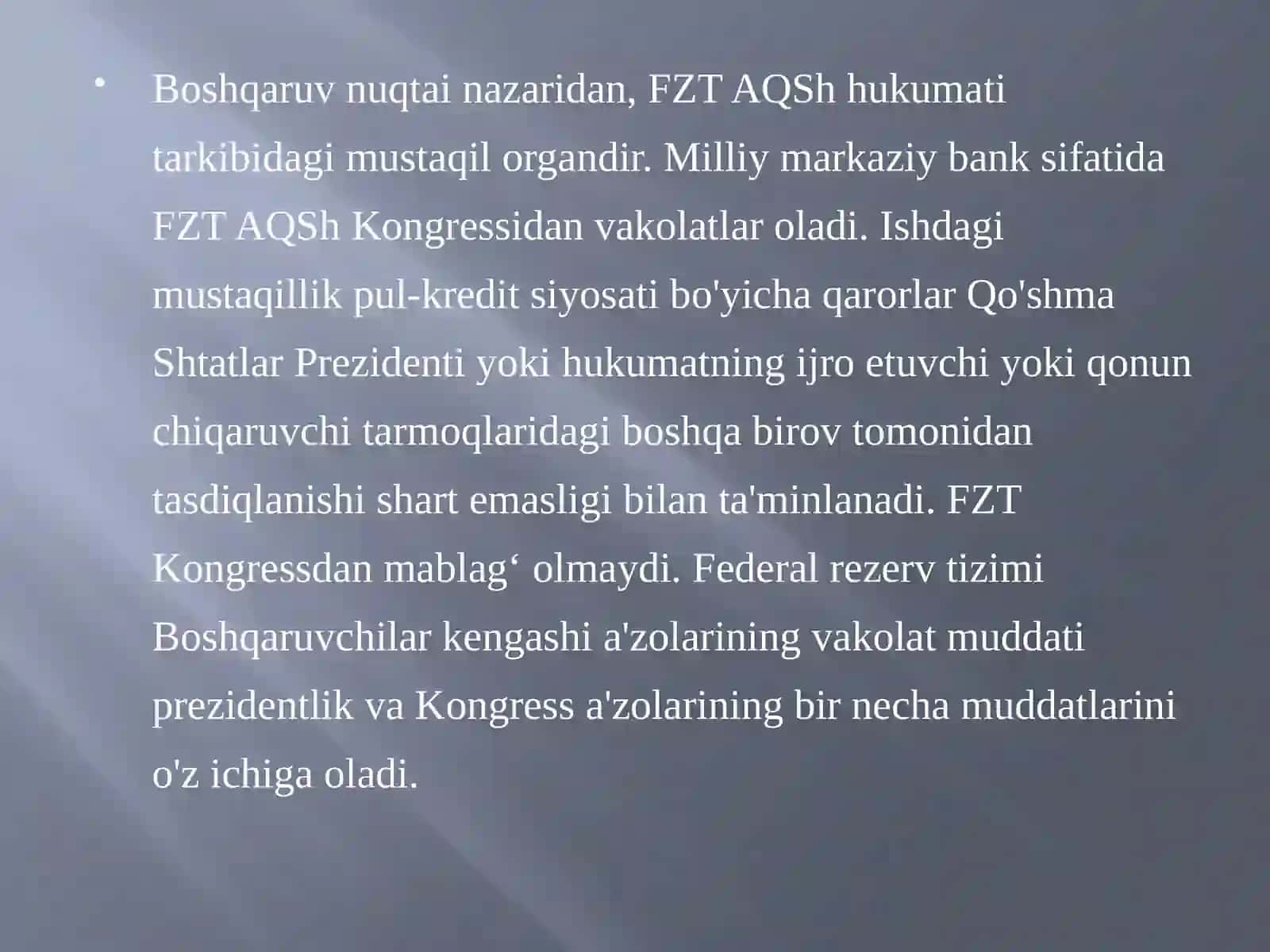 AQSH Federal ZaxiraTizimi 4