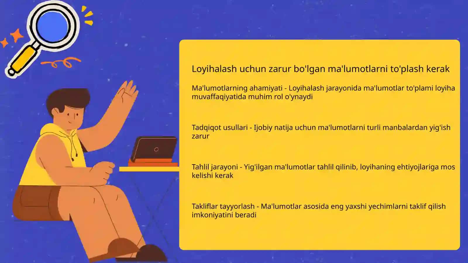 Loyihalashning dastlabki ma'lumotlari va loyihalash tartibi va jarayoni 4