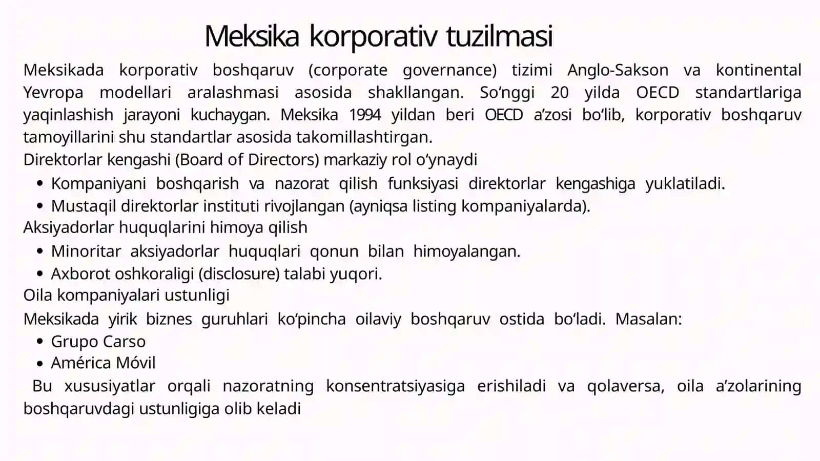 Meksika korporativ boshqaruv 4