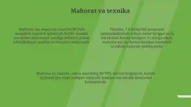 San'atkorlikning asosiy xususiyatlari 4