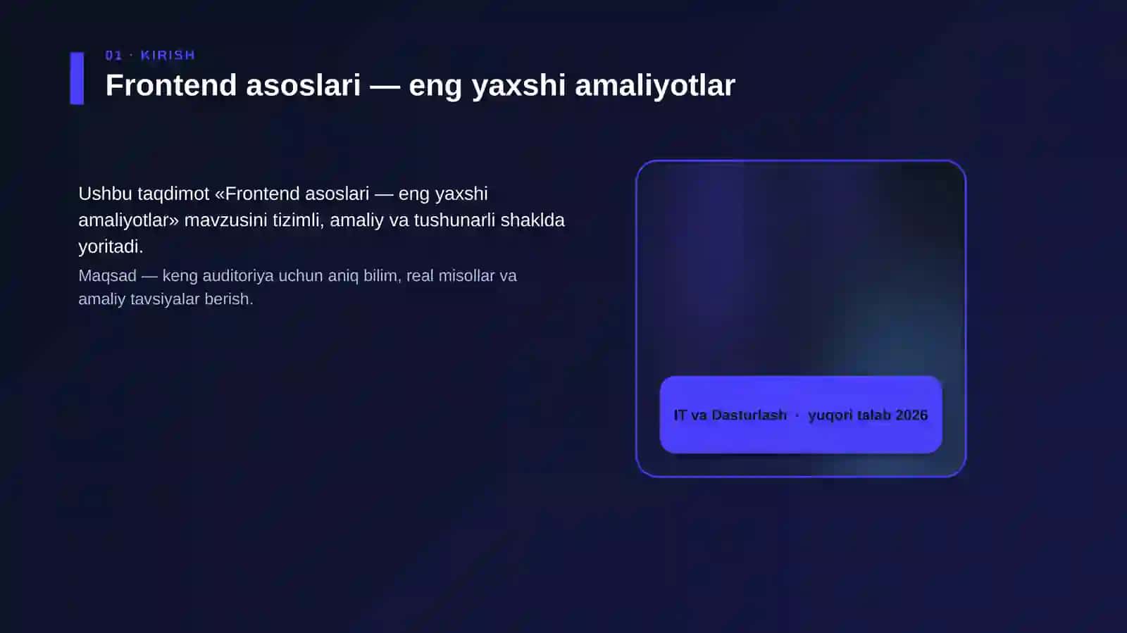 Frontend asoslari — eng yaxshi amaliyotlar 4