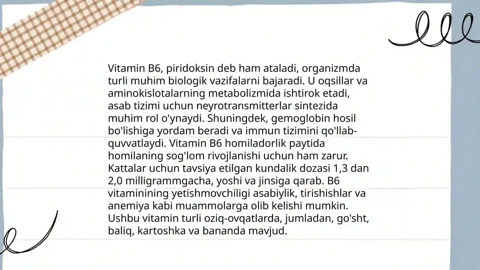 Vitamin B6 (piridoksin) 4