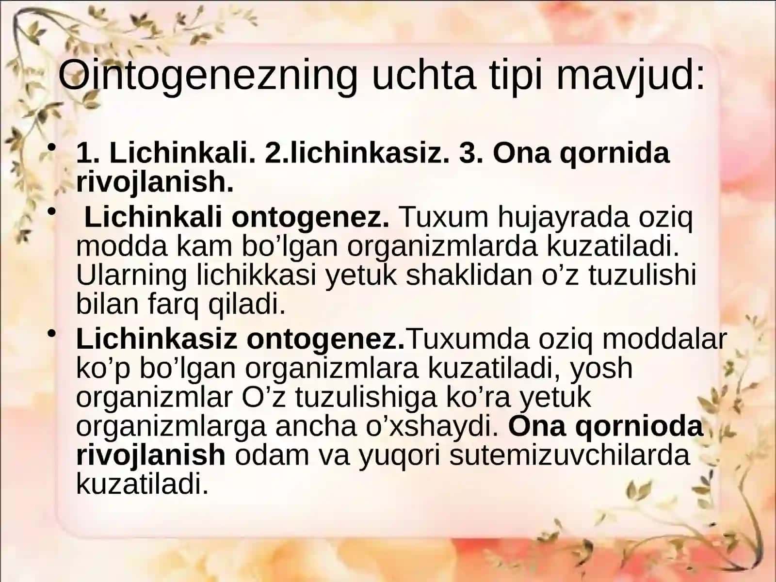 Organizmlarning individual rivojlanishi 4