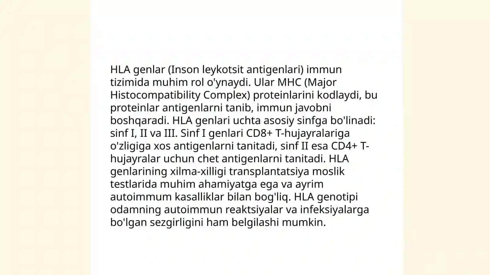 HLA- tizimi (MHC-tizimi). Komplement tizimi 4