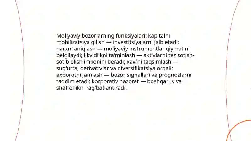 Moliyaviy bozorlar va ularning turlari 4