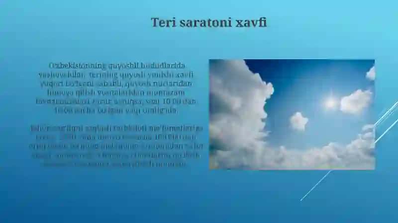 Quyosh radiatsiyasining gigiyena ahamiyati 4