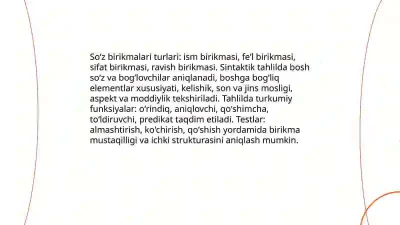 Sintaktik tahlil soʻz birikmasi tahlili 4