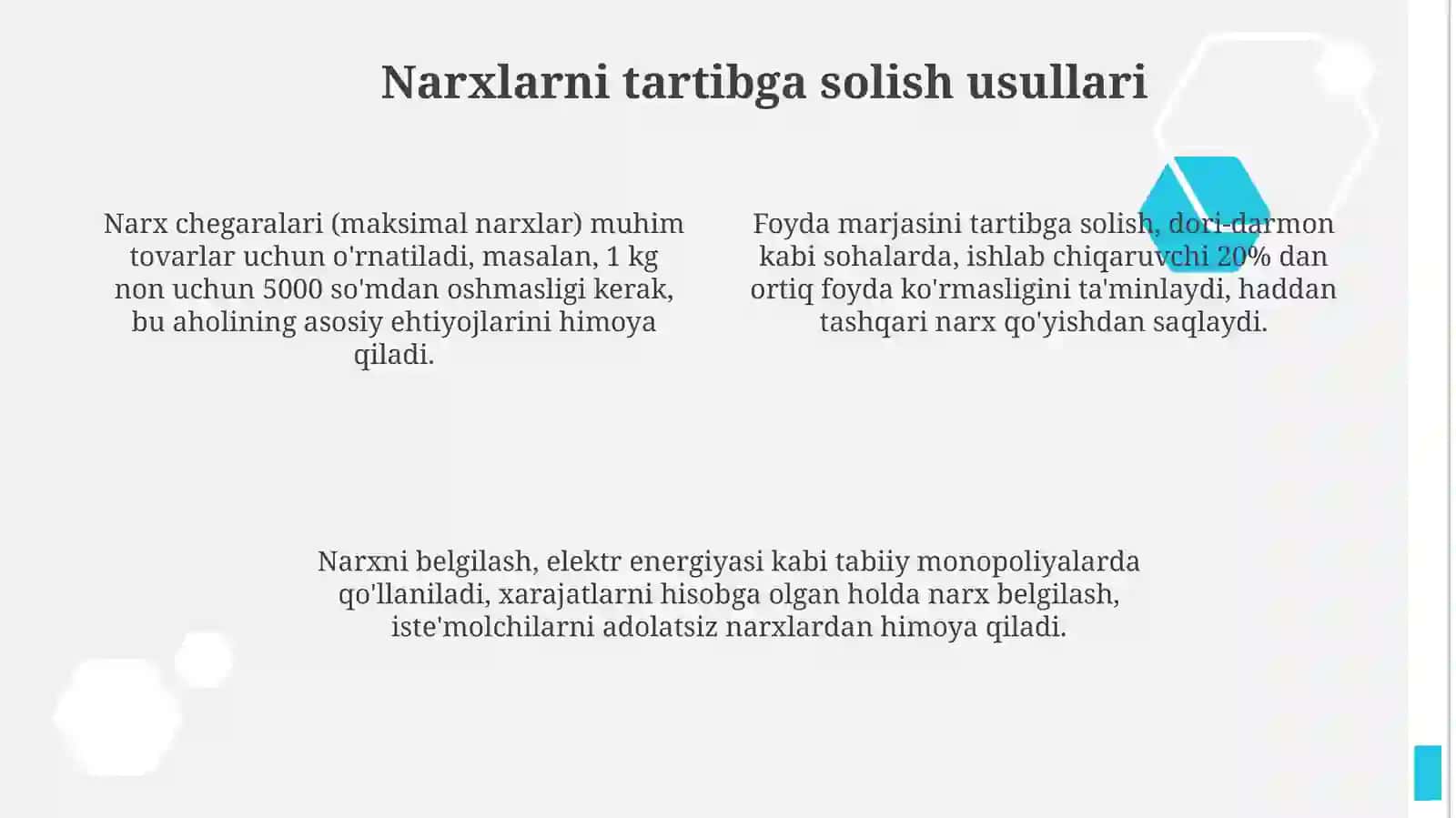 Narxlarni tartibga solish 4