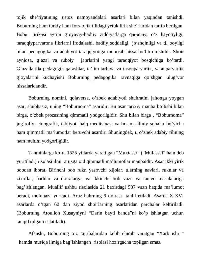 ZAHIRIDDIN MUHAMMAD BOBURNING PEDAGOGIK QARASHLARI 4