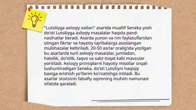 Senekaning “Lutsiliyga axloqiy xatlari” asari 4