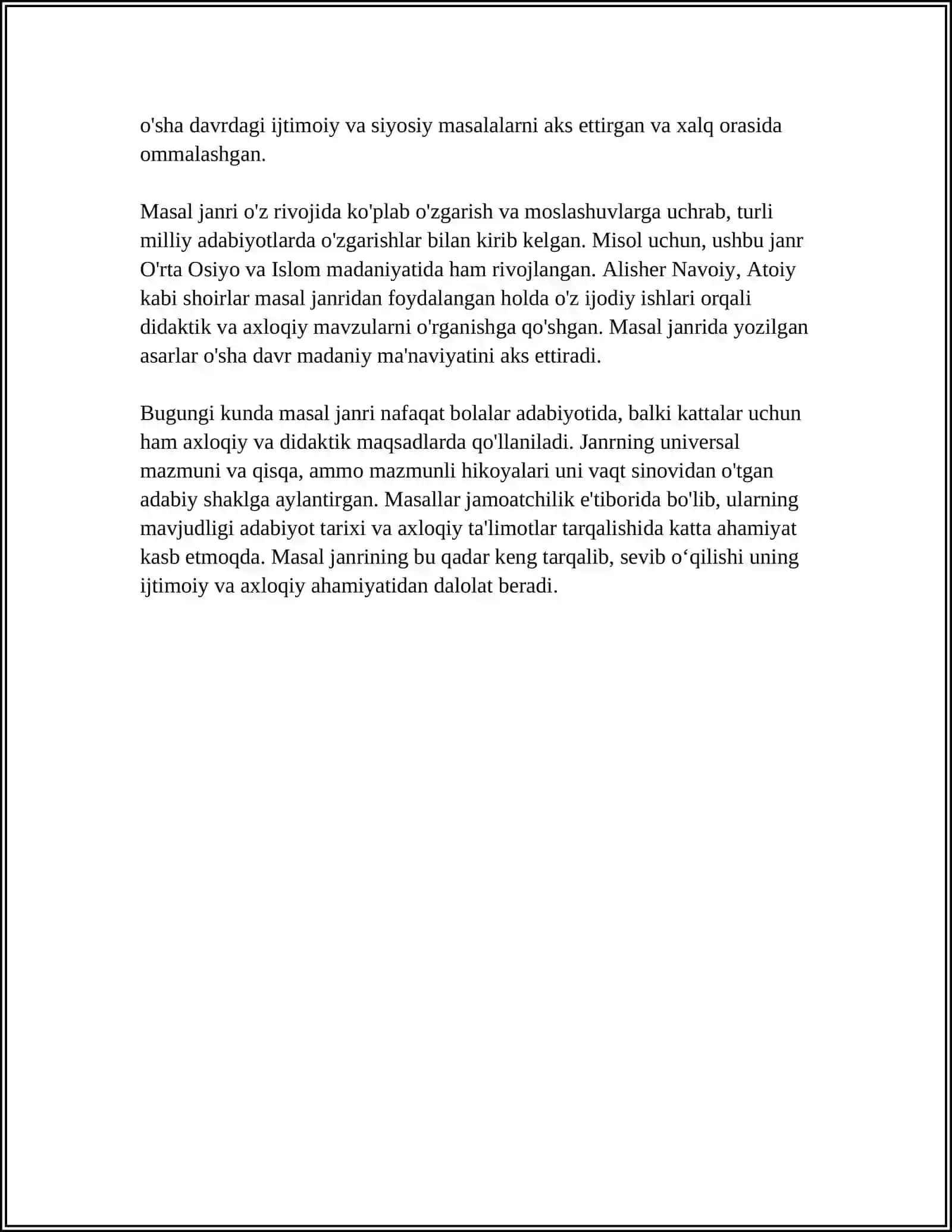 MASAL JANRINI OʻQITISH METODIKASI 4