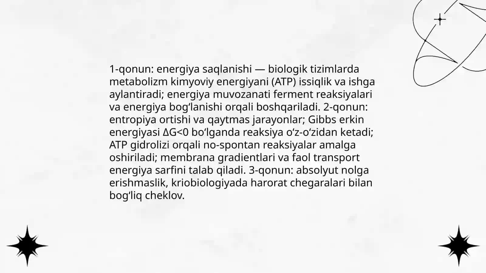 Biologik jarayonlar termodinamikasi 4