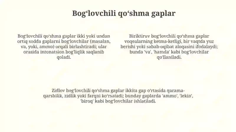 Qoʻshma gaplar va ularning turlari 4
