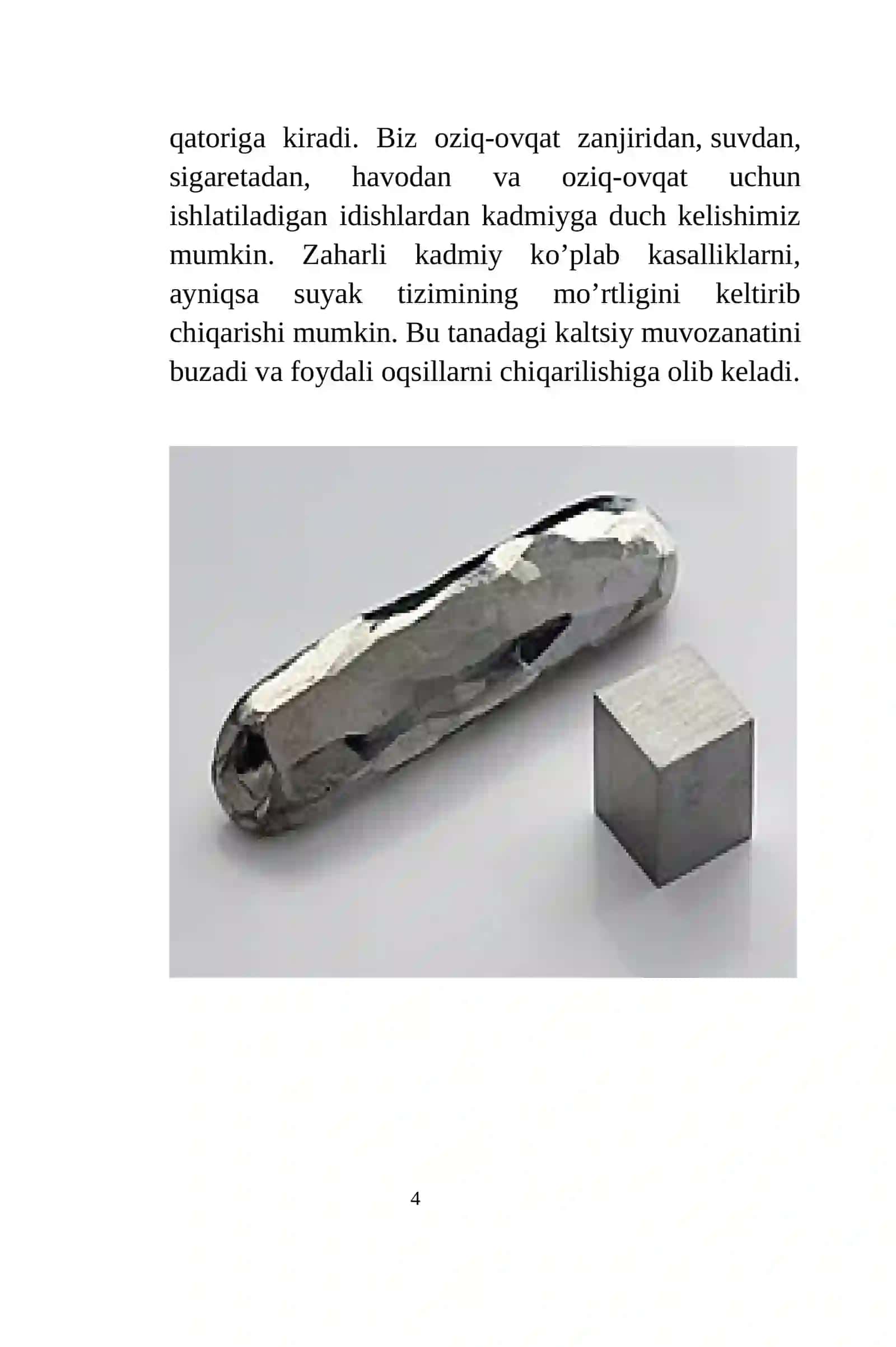 Kadmiy haqida malumot. Kadmiy tarixi 4